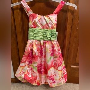 NWT.  BONNIE JEAN GIRLS SIZE 7 PINK FLORAL DRESS